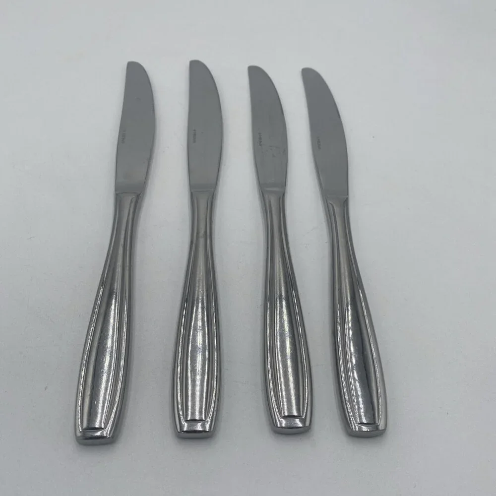 Oneida Satin Bristol Everdale Knives Set 4 Stainless Steel Flatware 9.5